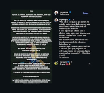 Posteo del padre de Neymar