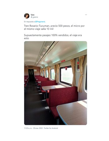 Un usuario que viajó de