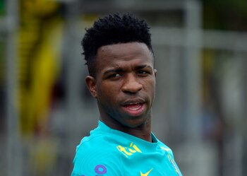 Soccer Football - World Cup - South American Qualifiers - Brazil Training - Toca Da Raposa 2, Belo Horizonte, Brazil - January 31, 2022 Brazil's Vinicius Junior during training REUTERS/Washington Alves