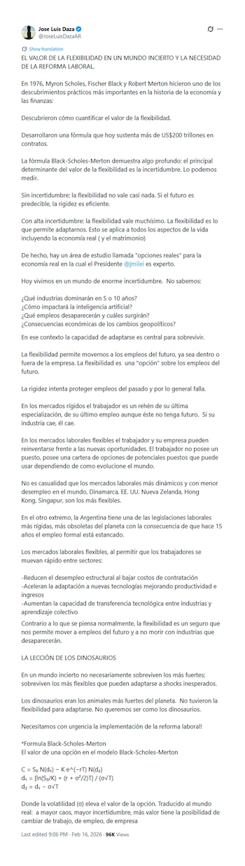 El economista José Luis Daza