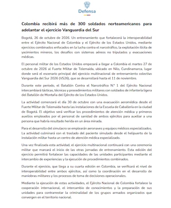 Ministerio de Defensa - crédito Ministerio de Defensa