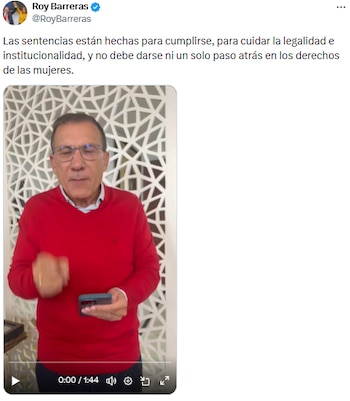 Roy Barreras acusó a sectores conservadores de “sembrar miedo y odio” sobre el aborto en Colombia - crédito @RoyBarreras/X