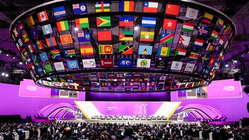 DOHA, QATAR - MARCH 31: A view of 72nd FIFA Congress on March 31, 2022 at Doha Exhibition and Convention Center in Doha, Qatar. (Photo by Marcio Machado/Eurasia Sport Images/Getty Images)
