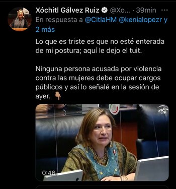 Xóchitl Gálvez indicó que lo