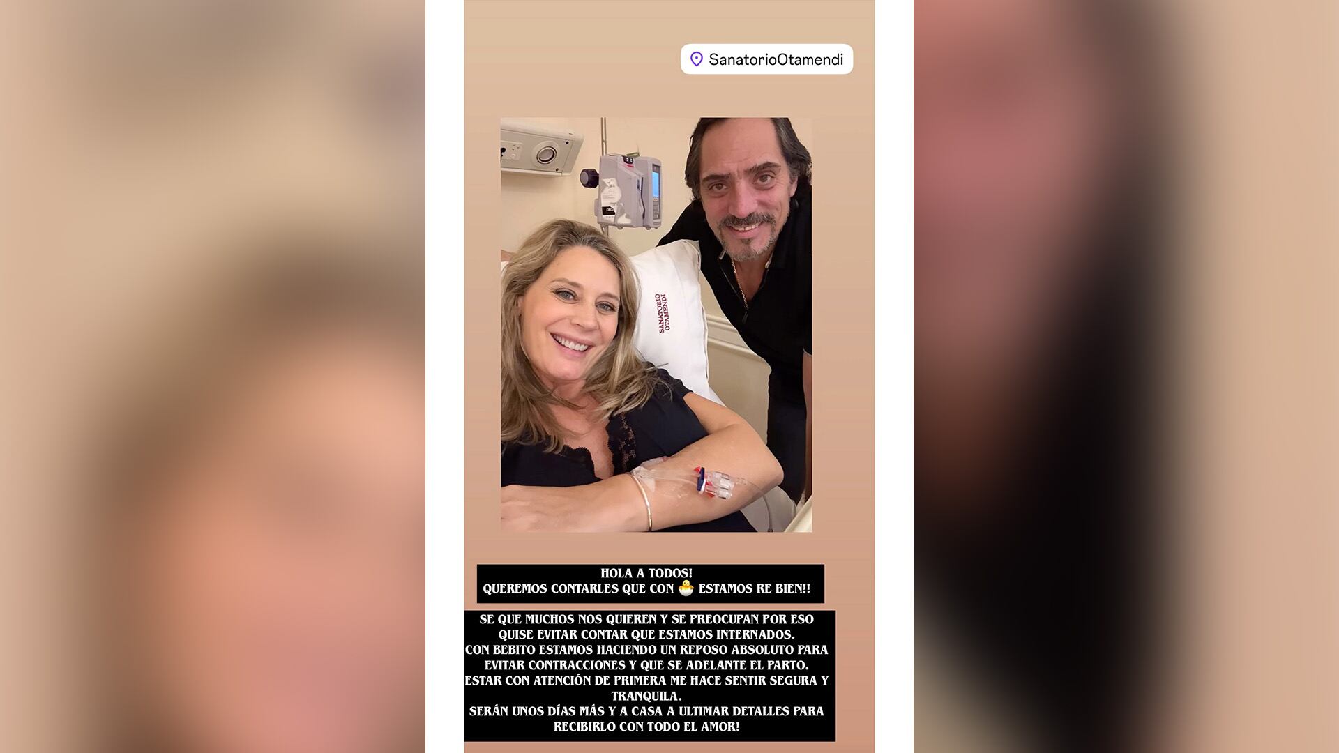 Previo al parto, Rocío Marengo grabó un video para llevar tranquilidad luego de su internación