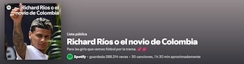 Spotify aprovechó el fenómeno viral de Richard Ríos para crear una 'playlist' con canciones inspiradas - crédito captura de pantalla Spotify