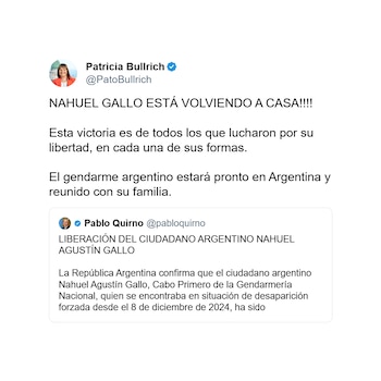 Tweet de Patricia Bullrich