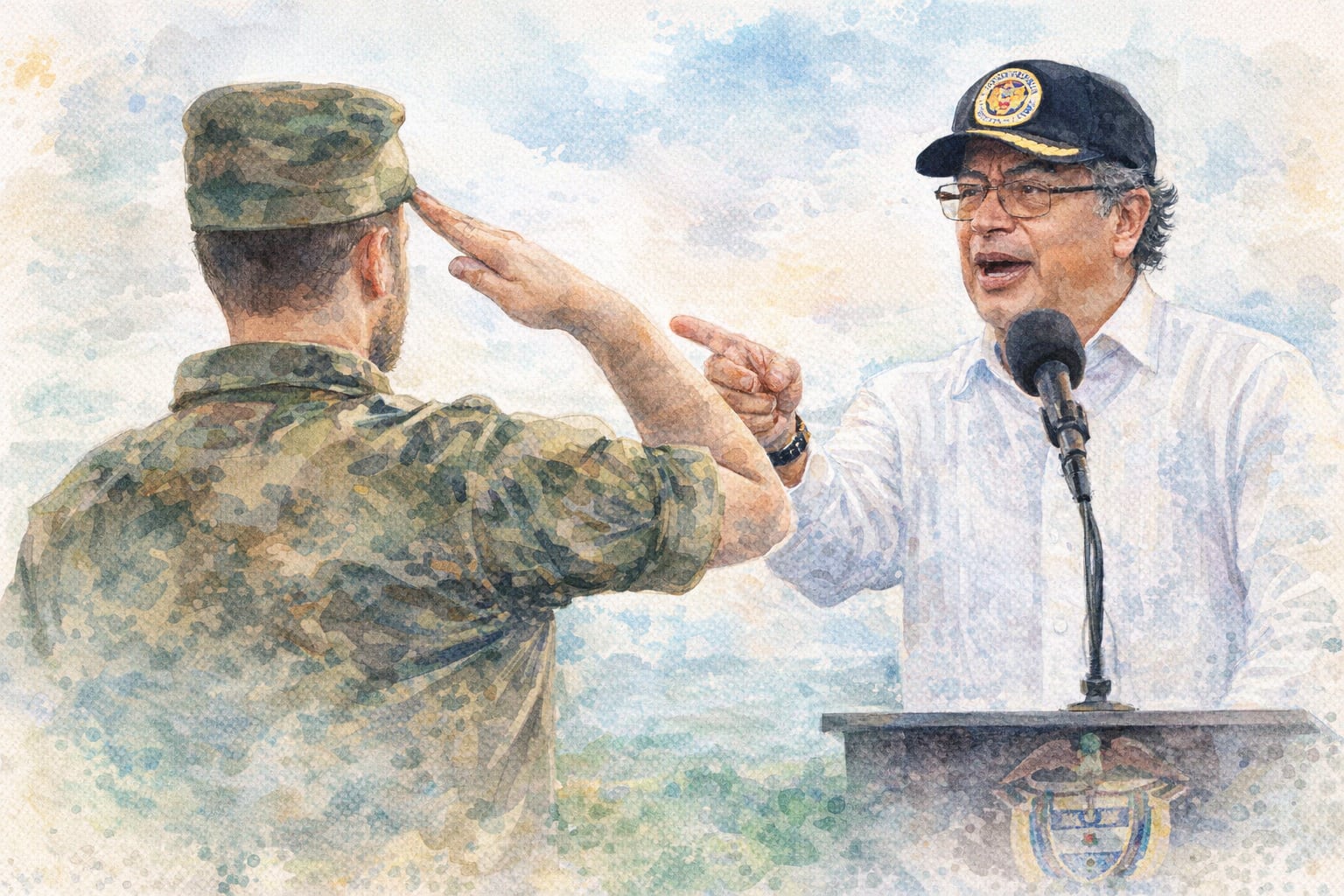 Gustavo Petro recordó que el presidente en ejercicio es el único comandante supremo de las Fuerzas Militares: “El saludo militar no es para civiles”