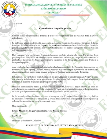 Disidencias especularon sobre posible muerte