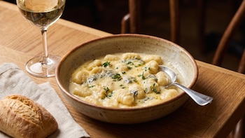 Receta de ñoquis de queso con crema, rápida y fácil