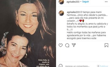 Amparo Grisales le dedicó un emotivo mensaje a su mamá en el quinto aniversario de su fallecimiento - Infobae