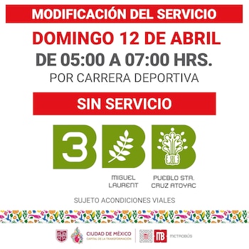 Avance en tiempo real de las diversas líneas de la red de transporte público capitalino.