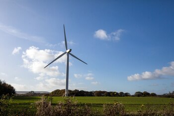 An onshore wind turbine on