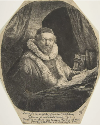 Rembrandt, El predicador remonstrante Johannes Uytenbogaert (1635). The Met