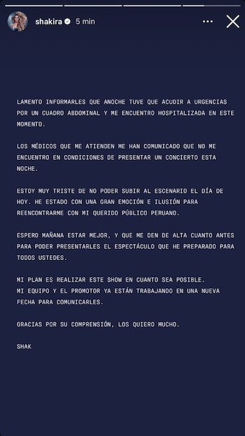 Shakira compartió un comunicado en