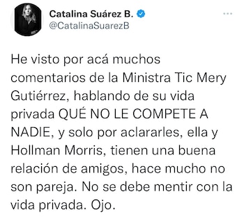 Tuit de Catalina Suárez
