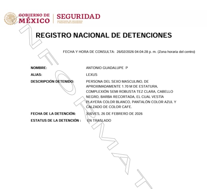Ficha de detención de