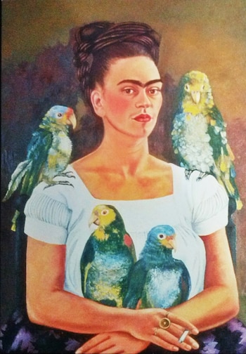 “Yo y mis pericos”, óleo