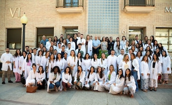 Estudiantes de la 7ª promoción del Grado en Medicina de la UCAM.