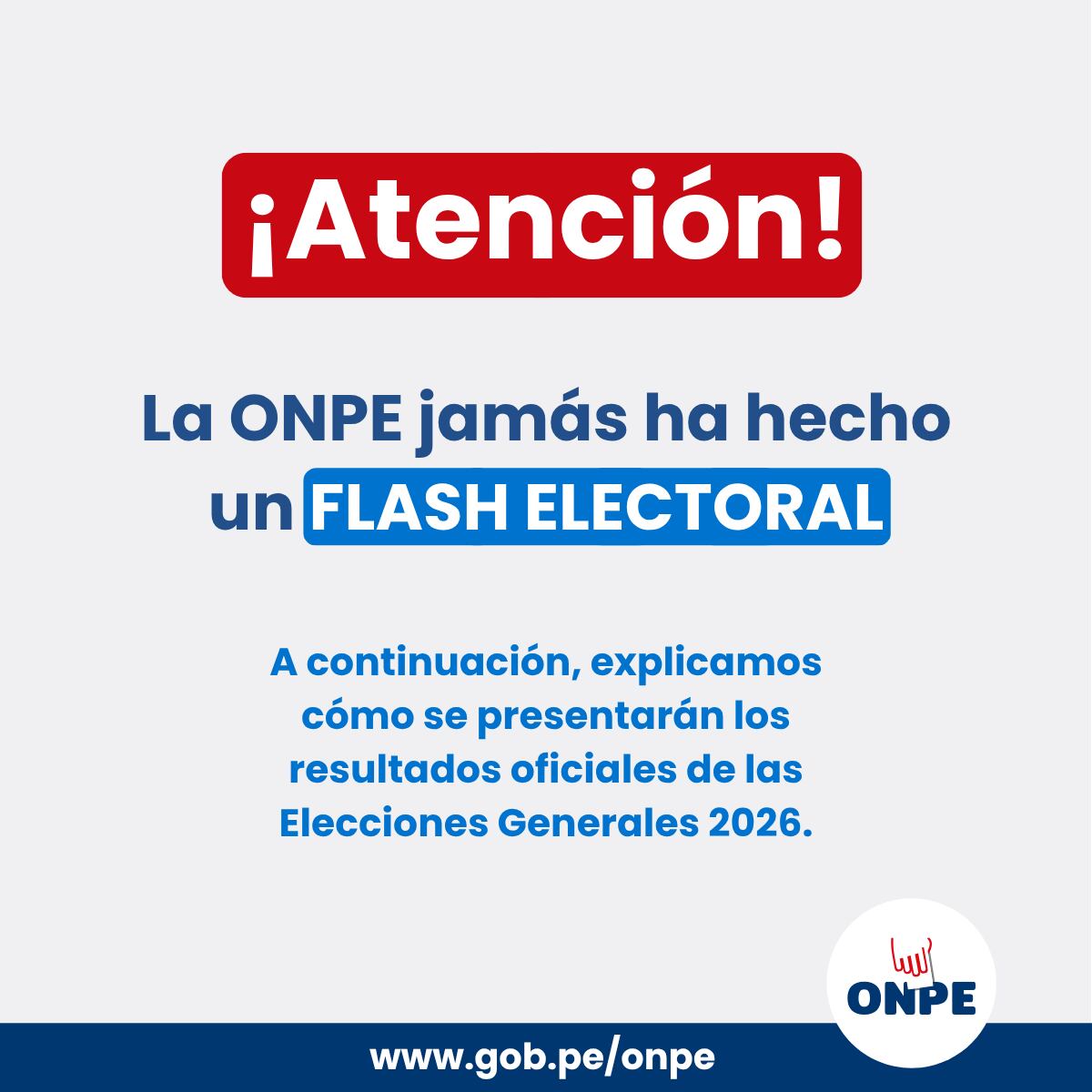 ONPE explica que nunca aplicó “flash electoral” y detalla cómo se verán los resultados en 2026. Los medios televisivos son los que dan el flash. - Crédito Twitter/X/ONPE