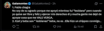 Gala Montes arremete contra Pablo Chagra en redes sociales por comentarios sobre la relación con su hermana y su sobrina