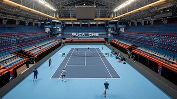 Copa Davis: la Selección Argentina de tenis tuvo su primer entrenamiento en Neuquén