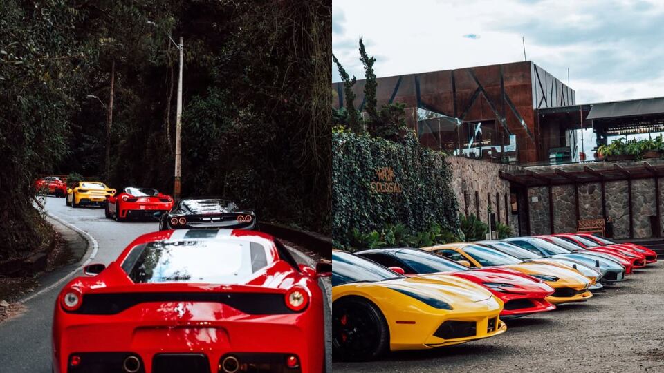 Imagen de archivo de deportivos aparcados. (@ferrari_bogota)