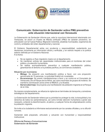 / crédito @GobdeSantander/X