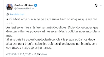 Gustavo Bolívar publicó un mensaje