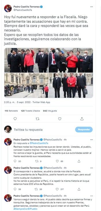 Tuit de Pedro Castillo