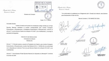 Las firmas del dictamen de