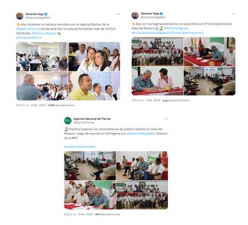 Mientras publicaban la hoja de vida de Harman en la página de la Presidencia de la República, el saliente director de la ANT estuvo en Bolívar exponiendo las metas que tiene al entidad para 2024 - crédito @GerardoVegaMed/@AgenciaTierras/X