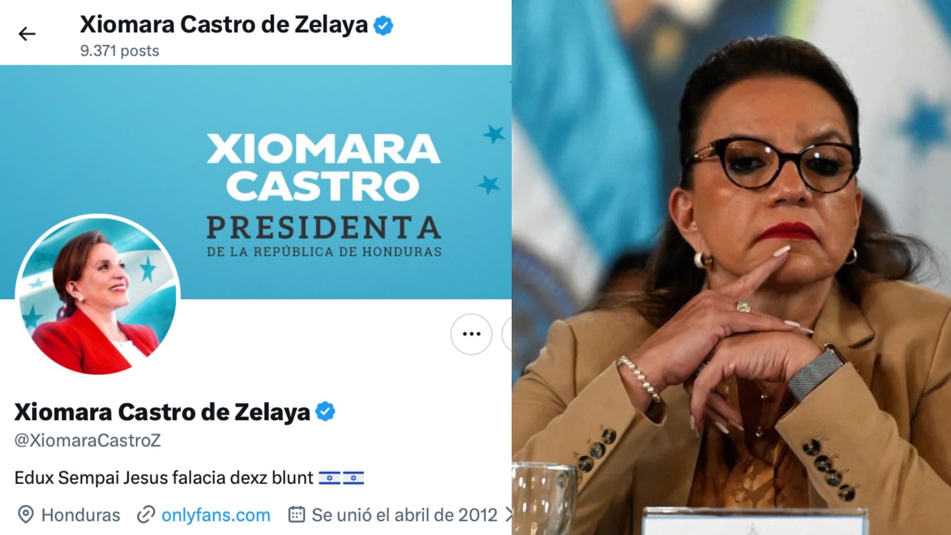 Usuarios reportan supuesto hackeo de la cuenta de X de la expresidenta de Honduras Xiomara Castro