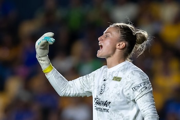 Sandra Paños, portera de América femenil, es uno de los pilares del equipo. (EFE/Miguel Sierra)
