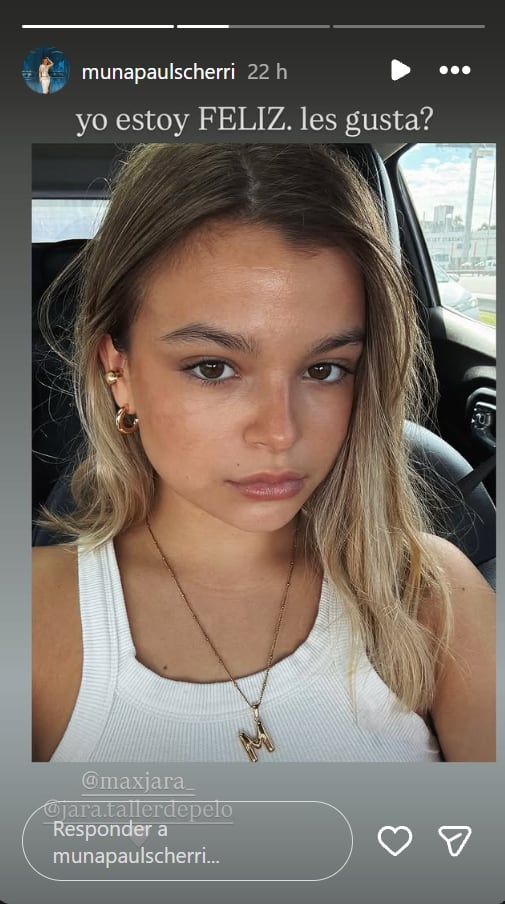 Muna Pauls Cherri comparte una selfie en la que luce su nuevo look con un cabello más claro y un estilo fresco, recibiendo el cariño de sus seguidores.