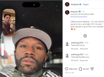 El posible enfrentamiento carece todavía de fecha, sede y confirmación pública por parte del equipo de Mayweather. (Instagram/ @kingryan)