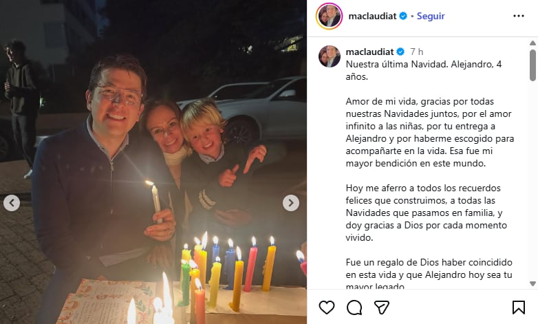 María Claudia Tarazona, viuda de Miguel Uribe Turbay, envió sentido mensaje a su esposo - crédito @maclaudiat/Instagram