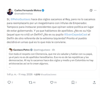 Carlos Fernando Motoa y su respuesta a Gustavo Petro