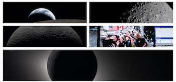 Las imágenes procesadas de Artemis II muestran patrones cromáticos útiles para identificar zonas de antigua actividad volcánica (NASA)