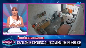 Magaly difunde videos del presunto acoso a Naldy Saldaña y espera la respuesta de La Bella Luz. Captura: Magaly TV La Firme.