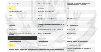 (Captura de la declaración patrimonial de Renan Barrera)