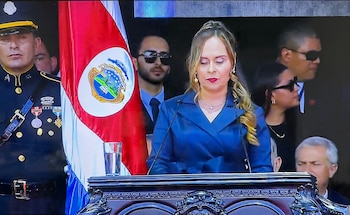 Yara Jiménez, presidenta de la Asamblea Legislativa, ofreció un discurso centrado en la continuidad institucional y el respaldo al nuevo Gobierno. (Cortesía)