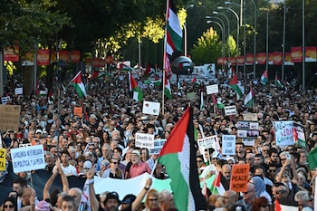 Vista de la manifestación por