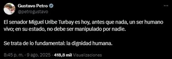 Gustavo Petro se pronunció frente