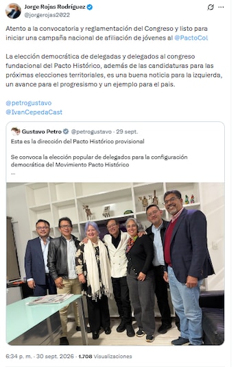 Jorge Rojas se mostró expectante sobre el proceso interno del Pacto Histórico