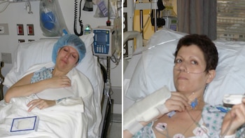 Heather Von St James, en la camilla del hospital. (Instagram/heathervsj)