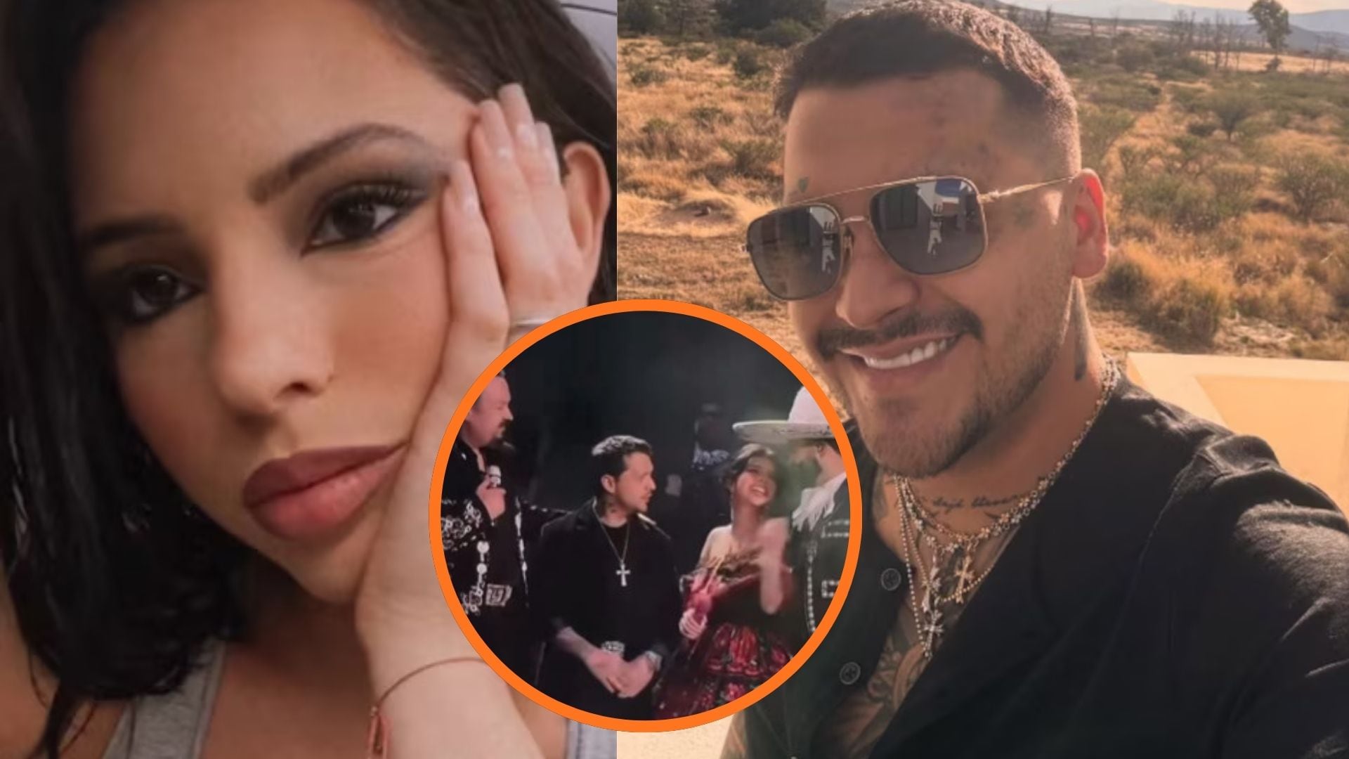 La actitud del cantante al compartir escenario con la familia Aguilar provocó polémica. (Captura de pantalla @marcegisu)