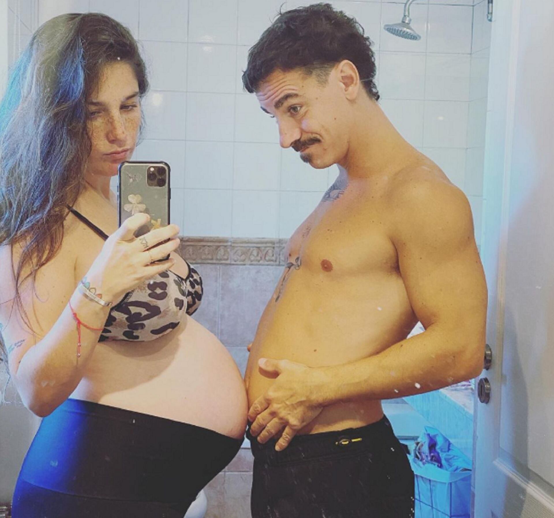 Juana y su ex, cuando estaba embarazada de Belisario