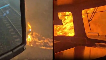 Un tren quedó atrapado entre las llamas en Ontario con tripulantes a bordo: el video del incendio y la nube tóxica que llegó a Nueva York