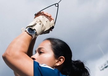 La delegación abrió su cuenta dorada en el atletismo de los Juegos gracias a Mayra Gaviria, quien se proclamó campeona en el martillo - crédito Comité Olímpico Colombiano